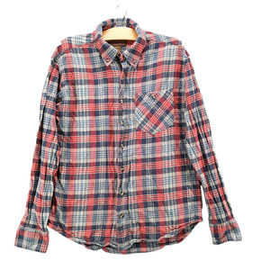 Lincoln Outfitters Men's Button Down Shirt Multi Medium Long Sleeve Plaid Cotton